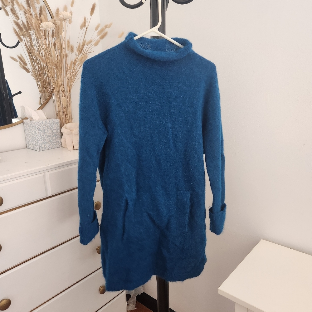 Peruvian Connection | Teal Turquoise Blue 100% Wool Pullover Sweater, Sz Small